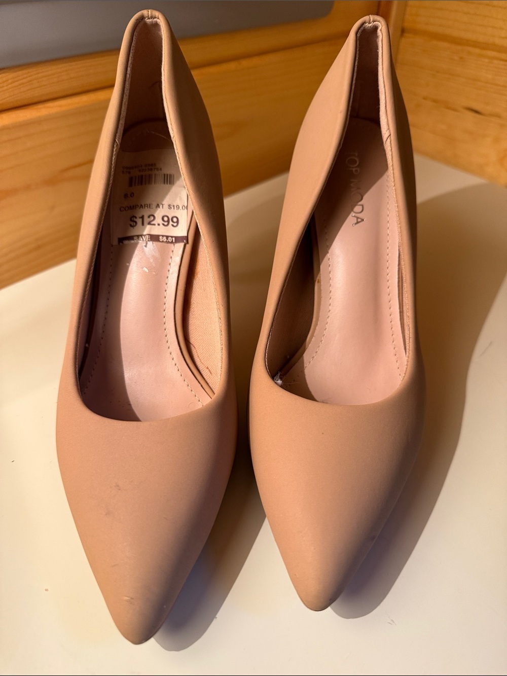 TOP Moda Blush Nude Pointed Toe Heels